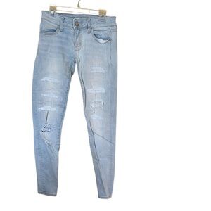 Light Blue Distressed Women's Jeans